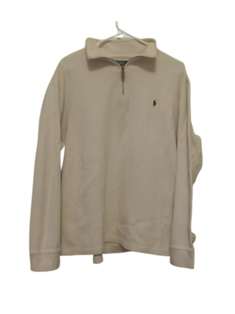 Polo by Ralph Lauren Cream Turtleneck Zip Up Sweater - Long Sleeve Top